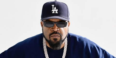 Ice Cube was seen wearing black Saint Laurent Sun SL 553 001 rectangular sunglasses in his Instagram post