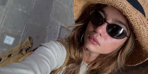 Australian-French model Inka Williams was seen wearing black Prada PR A59S 1AB60G sunglasses in her Instagram post, July 2025. Shop online now on Pretavoir