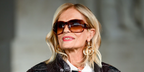 Italian actress Isabella Ferrari was seen wearing tortoise Gucci GG2176S 002 sunglasses with brown gradient lenses at the Gucci Spring/Summer 2026 fashion show during Milan Fashion Week.