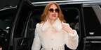 Isla Fisher was seen wearing brown tortoiseshell Chloe Esther CH0008S 004 hexagonal sunglasses in New York City, January 2024