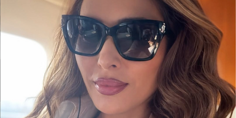 Romanian model Iulia Vantur was seen wearing black Jimmy Choo JC5012 5000/8G square sunglasses in her Instagram post, December 2025.