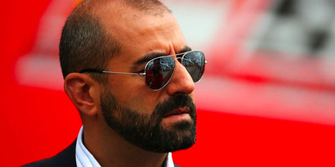 Former Formula racing driver Ivan Capelli was seen wearing Ray-Ban Aviator RB 3025 W0879 Gunmetal/Green sunglasses. Shop online now on Pretavoir