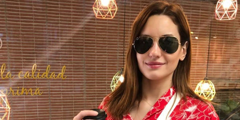 Spanish actress Ivana Baquero was seen wearing gold Ray-Ban Aviator RB 3025 181 sunglasses in 2019.