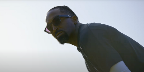 Former professional basketball player J.R. Smith was seen wearing black Oakley Meta Hstn OW8002 02 Transitions Smart Glasses with purple transition lenses in the Oakley Meta video campaign on YouTube, June 2025. Shop online now on Pretavoir