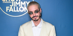 J Balvin was seen wearing gold Bottega Veneta Sardine BV1386S 001 oval sunglasses backstage at The Tonight Show Starring Jimmy Fallon, July 2025. Shop online now on Pretavoir