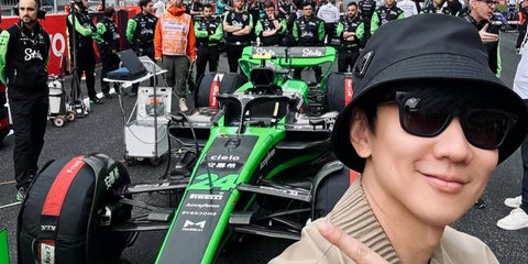 Singaporean singer and producer JJ Lin was seen wearing matte black Ray-Ban Meta Wayfarer RW4008 601/T3 Polarised Smart Glasses at the F1 Grand Prix of China 2024. Shop online now on Pretavoir