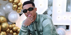 Jabari Banks was seen wearing black Prada PR 17WS 1AB5S0 Symbole Sunglasses at a birthday party
