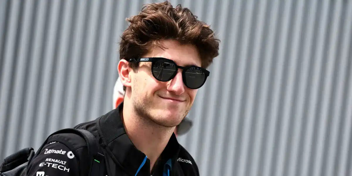 Alpine F1 team reserve driver Jack Doohan was seen wearing black Oakley HSTN OO9242 01 Prizm round sunglasses at the Japanese Grand Prix 2024
