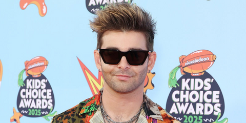 Actor Jack Griffo was seen wearing black Saint Laurent Sun SL 633 Calista 001 sunglasses at the Nickelodeon Kid's Choice Awards 2025.