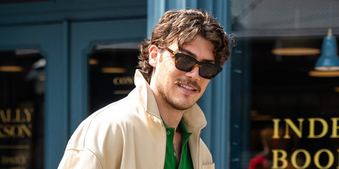 Canadian actor Jack Innanen was seen wearing tortoise Loewe Slim LW40177I 52E sunglasses in New York City, August 2026.