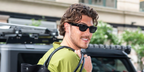 Canadian actor Jack Innanen was seen wearing black Ray-Ban Mega Wayfarer II RB 0832S 901/31 sunglasses in New York City promoting Adults season two, August 2026.