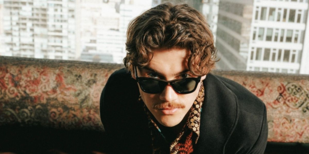 Canadian actor Jack Innanen was seen wearing black Ray-Ban Mr Burbank RB 2283 901/31 sunglasses in a Boys by Girls feature, May 2025.