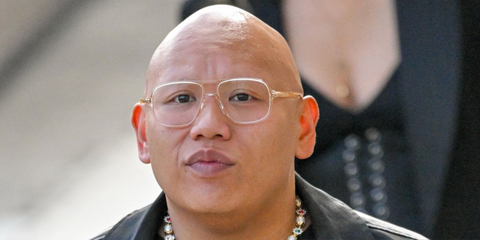 Spider Man actor Jacob Batalon was seen wearing transparent Tom Ford TF5737-B 045 Blue Control aviator optival glasses at a taping of "Jimmy Kimmel Live!" in Los Angeles, May 2024. Shop online now on Pretavoir