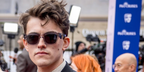 Actor Jake Dunn was seen wearing transparent grey Prada PR A06S 16Z70B square sunglasses at the BAFTA Television Awards in London, May 2026.