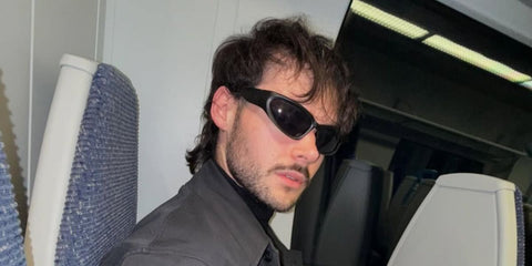 YouTuber and musician James Marriott was seen wearing black Balenciaga BB0157S 001 sunglasses in his Instagram post, October 2024.