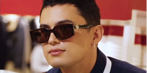 Filipino singer James Reid was seen wearing tortoiseshell Gucci GG1534S 002 sunglasses at a Gucci event in Manila, Philippines, December 2024.