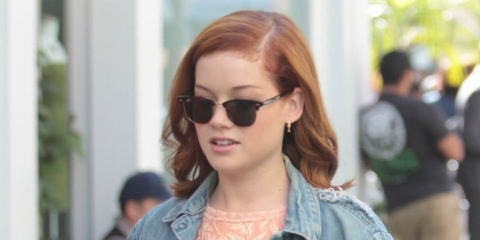 Actress Jane Levy was seen wearing tortoiseshell Ray-Ban Clubmaster Classic 3016 W0366 sunglasses in Los Angeles, October 2012.