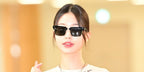 South Korean singer Jang Won-young of the girl group IVE was seen wearing black Miu Miu MU 10ZS 1AB5S0 half-rim sunglasses. Shop online now on Pretavoir