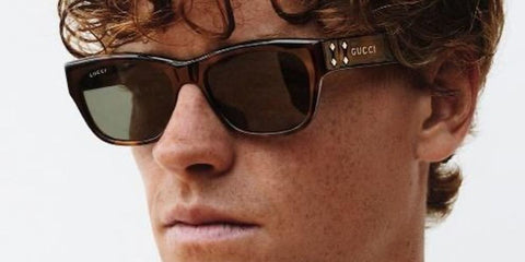Jannik Sinner was seen wearing tortoiseshell Gucci GG1706S 002 sunglasses in the brand's 2024 eyewear campaign