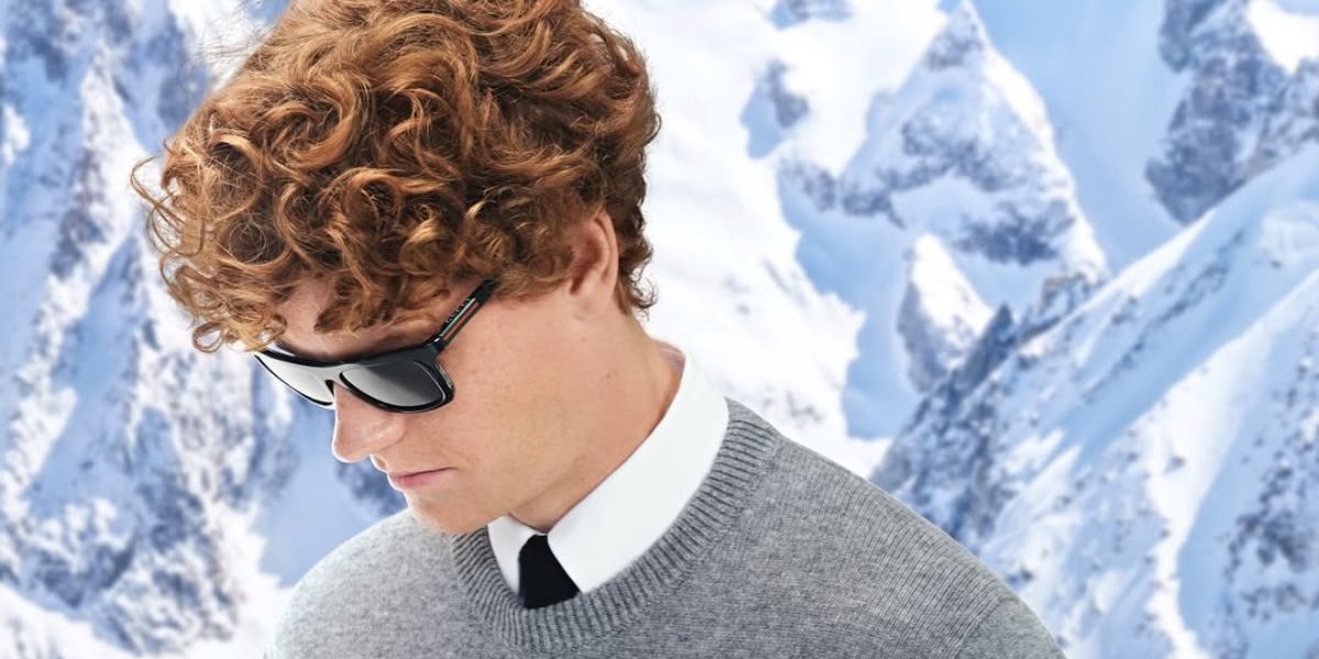 Jannik Sinner was seen modeling Gucci GG1735S 001 square sunglasses in 'Gucci Gift' holiday 2024 campaign