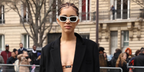 Actress Jasmin Savoy Brown was seen wearing white Miu Miu MU 09WS 1425S0 sunglasses at the Miu Miu Fall/Winter 2023 fashion show during Paris Fashion Week. Shop online now on Pretavoir