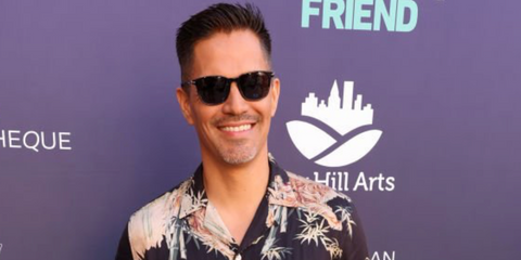 Jay Hernandez was seen wearing black David Beckham DB 1141/S 05KM9 Polarised square sunglasses to attend the Los Angeles premiere of "My Penguin Friend"