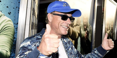 Jean-Claude Van Damme was seen wearing Ray-Ban Warren RB 4396 6677/87 rectangular sunglasses