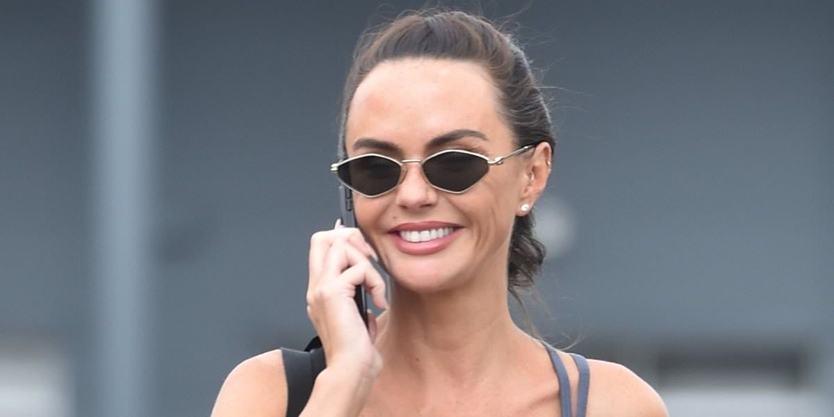 Actress Jennifer Metcalfe was seen wearing pale gold Miu Miu MU 56ZS ZVN5S0 sunglasses in Liverpool, August 2025. Shop online now on Pretavoir