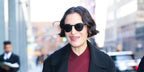 Actress Jenny Slate was seen wearing black Oliver Peoples N.02 Sun OV5529SU 1731/R5 round sunglasses in New York City, April 2025