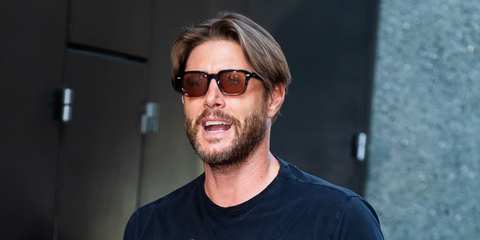 Actor Jensen Ackles was seen wearing Oliver Peoples Errisson Sun OV5562SU 1777/53 sunglasses with brown lenses in New York City, July 2025.