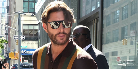 Actor Jensen Ackles was seen wearing black Tom Ford Lionel-02 TF1105 01A sunglasses in New York City, July 2025.