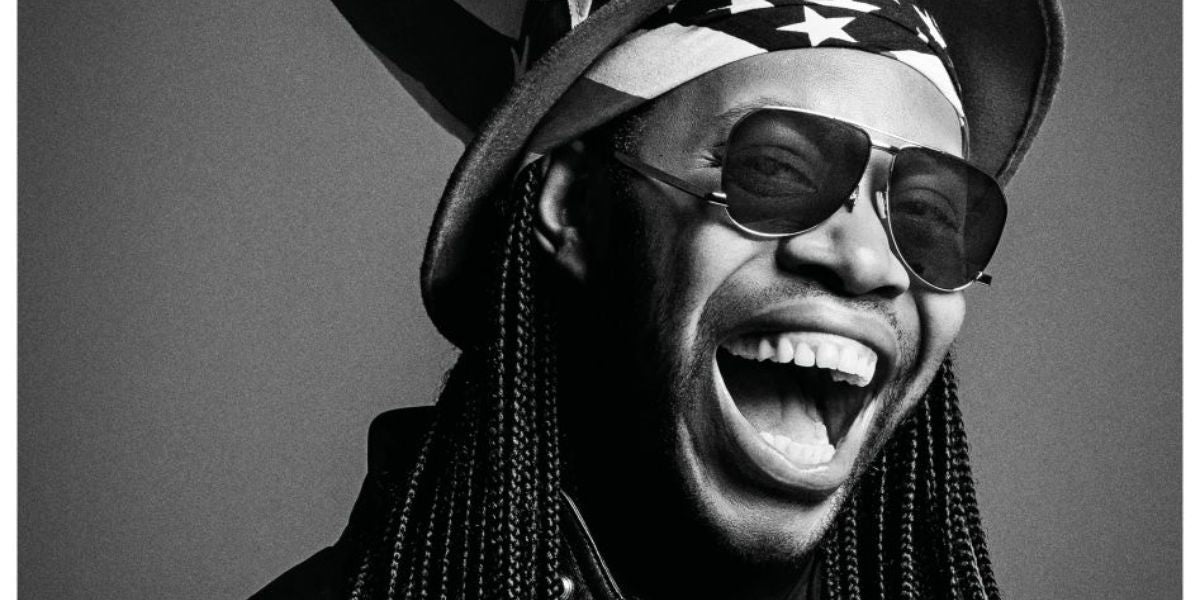 Playwright and actor Jeremy O. Harris was seen wearing silver Saint Laurent Sun SL 690 Dust 002 sunglasses in a photograph by Inez and Vinoodh