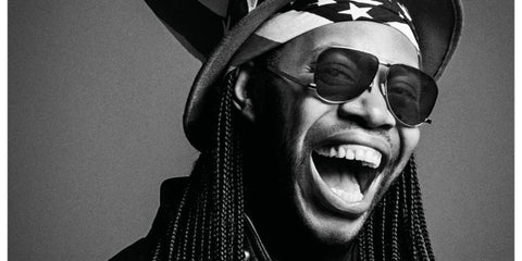 Playwright and actor Jeremy O. Harris was seen wearing silver Saint Laurent Sun SL 690 Dust 002 sunglasses in a photograph by Inez and Vinoodh