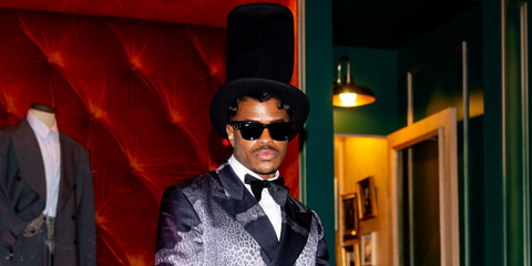 Jeremy Pope was seen wearing black Ray-Ban Mega Wayfarer RB 0840S 901/31 sunglasses at the A$AP Rocky x Ray-Ban Met Gala 2025 after party