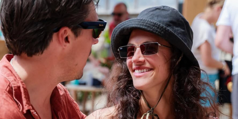 Actress Jessica Brown Findlay was seen wearing Ray-Ban Emy RB 3741 9213/6V sunglasses with grey mirrored lenses in her Instagram post, July 2025.