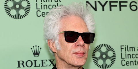 Film director Jim Jarmusch was seen wearing black and gold Saint Laurent SL 765 001 sunglasses at the New York Film Festival 2025. Shop online now on Pretavoir