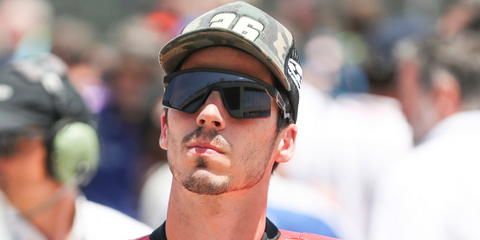 Spanish motorcycle racer Joan Mir was seen wearing black Oakley BXTR OO9280 19 Prizm sunglasses at the MotoGP of Aragon Spain 2025.