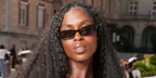 Jodie Turner-Smith was seen wearing black Balenciaga BB0510S 001 Nova sunglasses at the Balenciaga Haute Couture Fall/Winter 2026 fashion show.