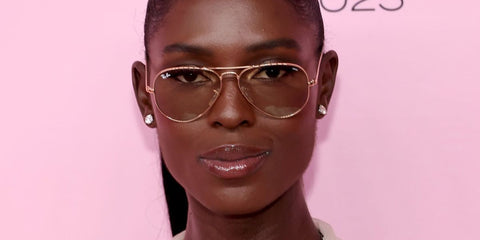 Jodie Turner-Smith was seen wearing gold Ray-Ban RB 6489 2500 optical glasses at the Victoria's Secret Fashion Show 2025 Pink Carpet. Shop online now on Pretavoir