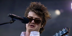 Joe Kerry, also known as DJO, was seen wearing tortoiseshell Persol Adrien 3347S 1210/33 rectangular sunglasses while performing at the 2025 Laneway Festival in Perth, Australia