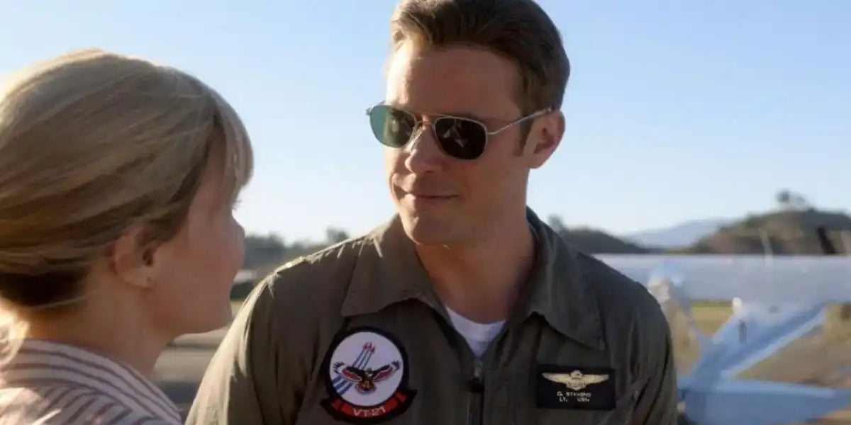 Joel Kinnaman was seen wearing Randolph Aviator Matte Chrome AF085 sunglasses in For All Mankind series, Season 2, Episode 1, as Edward Baldwin