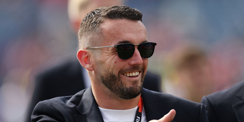 Scottish footballer John McGinn was seen wearing black Saint Laurent Sun SL 753 001 sunglasses at the FIFA World Cup 2026