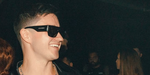 DJ and Producer John Summit is seen wearing Dolce&Gabbana DG4459 501/87 sunglasses in his Instagram post