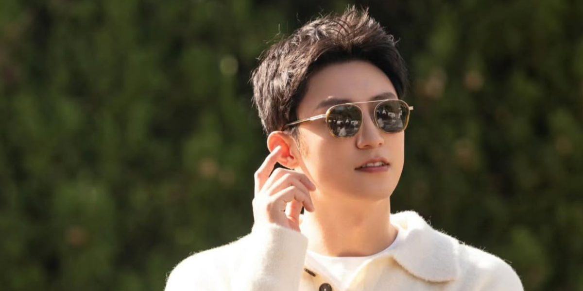 Chinese actor Johnny Huang was seen wearing gold Zegna EZ0290 35N sunglasses in his Instagram post, December 2025.