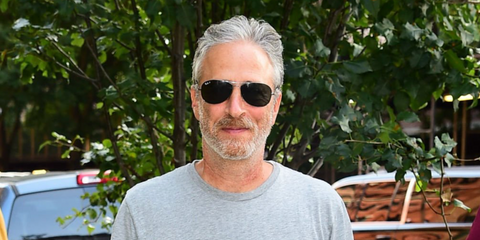 Comedian and host of The Daily Show Jon Stewart was seen wearing Ray-Ban Cockpit 3362 004/58 Polarised sunglasses in New York City. Shop online now on Pretavoir