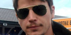 Josh Hartnett was seen wearing gold Ray-Ban Outdoorsman II RB 3030 L0216 aviator sunglasses