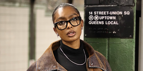 Internet personality Jourdan Riane was seen wearing black Ray-Ban Meta Wayfarer Gen 2 RW4012 601S/1Z Photochromic Smart Glasses in New York City, shared through her Instagram post in February 2026.