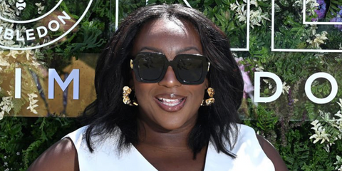 Stand up comedian Judi Love was seen wearing black Gucci GG1547S 001 sunglasses at the Wimbledon Tennis Championships 2025. Shop online now on Pretavoir