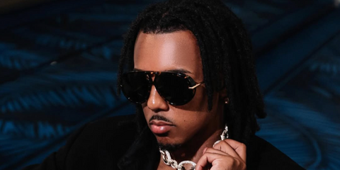 French footballer Jules Kounde was seen wearing tortoiseshell Bottega Veneta BV1273S 005 Drop Aviator sunglasses at the Cannes FilmFestival 2025.