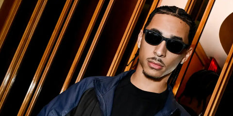 Solange Knowles' son and Beyonce's nephew Julez Smith was seen wearing rubber black Ray-Ban New Wayfarer RB 2132 622/58 Polarised sunglasses to attend the Marc Jacobs x Highsnobiety New York Fashion Week party, September 2024